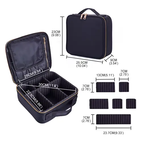 Polyester Nylon EVA Best Beauty Boxes Makeup Case With Dividers